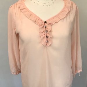 Beautiful blush button blouse!